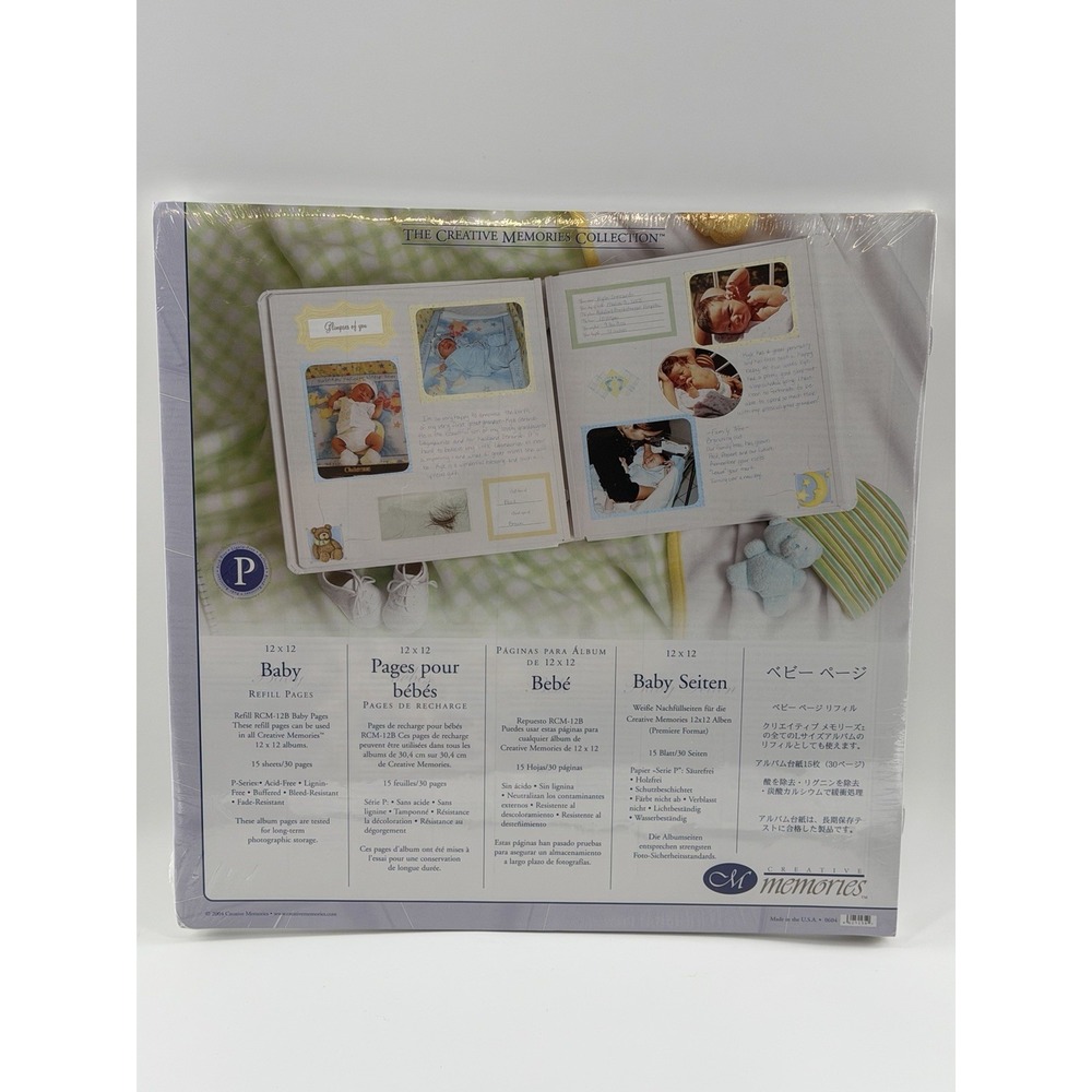 Creative Memories 12x12 Baby Refill Pages 15 Sheets 30 Pgs Retired Size 2004